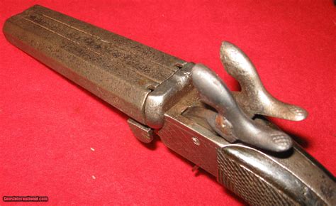 Belgian Double Barrel Pinfire Shotgun Pistol