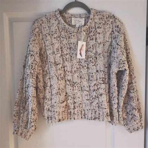 Nwt Jessica Simpson Cable Knit Confetti Sweater Cowl Neck Knit