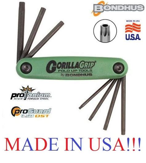 Usa Bondhus Gorilla Grip Fold Up Tamper Torx Star Allen Key Driver