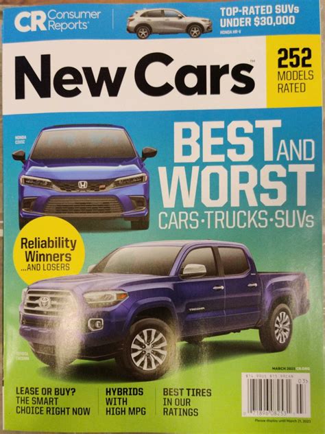 Consumer Reports Magazine March 2023 New Cars Best And Worst