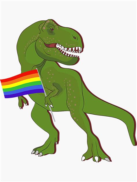 Dinosaur Gay Pride Flag Lgb Lesbian Bisexual T Rex Sticker By