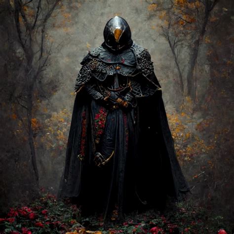 Character Designblack Hooded Demon Hunter With A Cape Midjourney