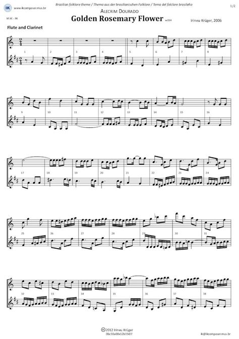 Pdf Alecrim Dourado Versao Clarinete E Flauta Partitura Arranjo