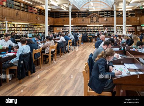 A Busy Library Reference Room Around Gcse And A Level Exam Time Stock