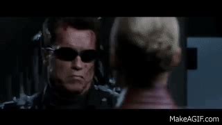 Terminator 3 - T-X & T-850 fight on Make a GIF