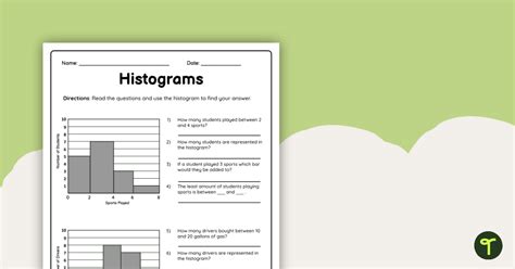 Histograms Worksheet | Teach Starter - Worksheets Library