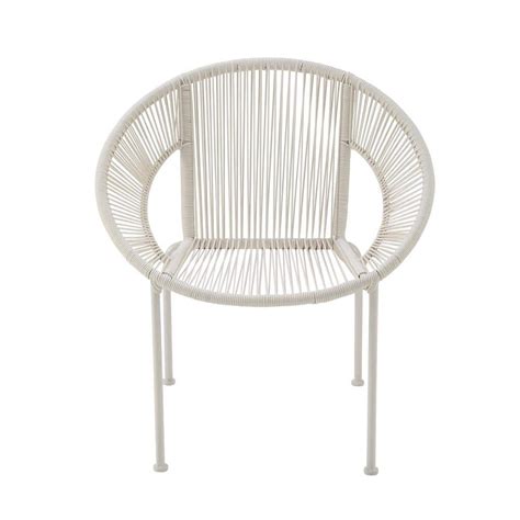 Litton Lane White Metal Contemporary Outdoor Chair The Home Depot