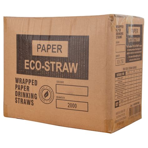 Eco Straw Paper Wrapped Regular White Paper Straws 2000ctn