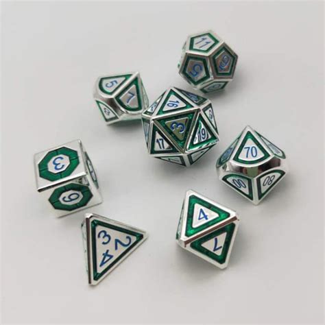 New Polyhedral Metal Dice Dnd Dice Set D4 D6 D8 D10 D12 D20 Etsy