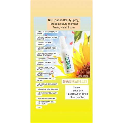 Jual Natura Beauty Spray Original Member Resmi Naturaworld