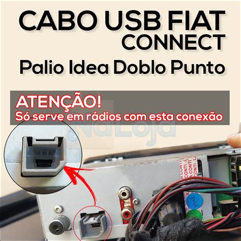 Cabo Usb Fiat Connect Palio Idea Doblo Punto Em Diante