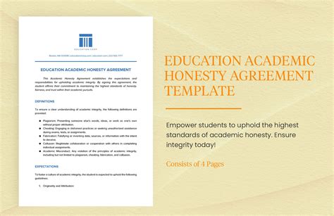 Education Academic Honesty Agreement Template In Word Pdf Google Docs