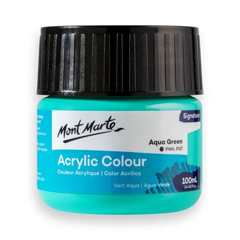 Mont Marte Acrylic Colour Paint Signature 100ml Tub Aqua Green