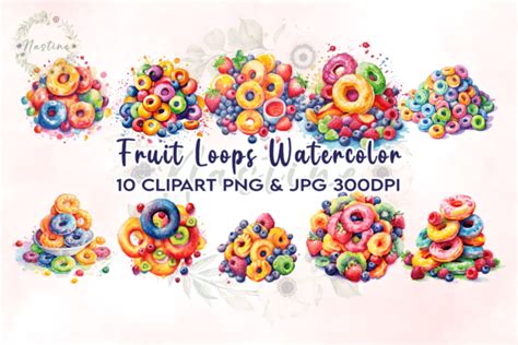 Fruit Loops Watercolor Clipart Graphic by Nastine · Creative Fabrica