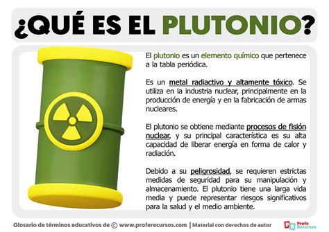 Qué Es El Plutonio Definición De Plutonio