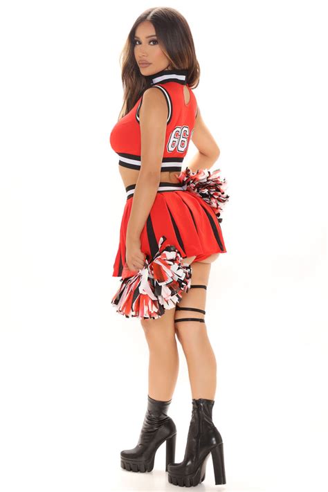 Hell High Cheerleader 3 Piece Costume Set Red Combo Fashion Nova