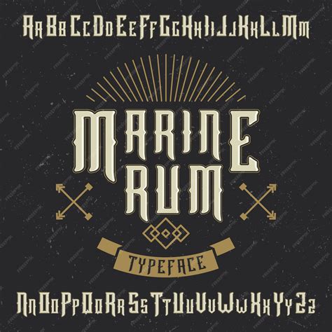 Premium Vector | Handcrafted 'marine rum' font with and anchor and