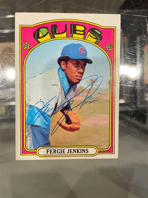 1972 TOPPS 410 FERGIE JENKINS CHICAGO CUBS SIGNED AUTO BASEBALL CARD