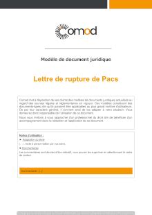 Rupture de Pacs formalités et modèle de lettre