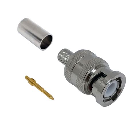 Bnc Male Crimp Connector For Rg6 Cable 12ghz Max