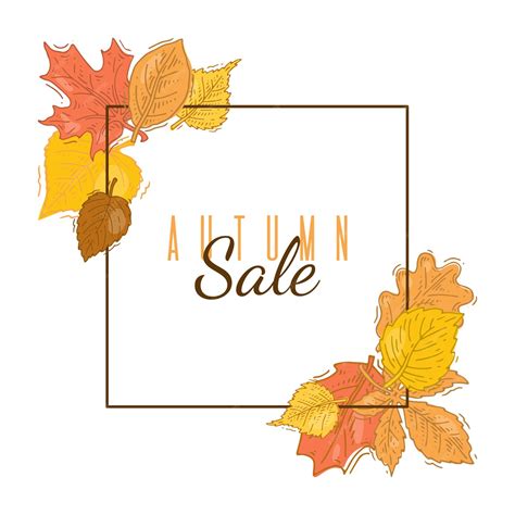 Premium Vector Autumn Sale Square Frame Banner Squared Frame With