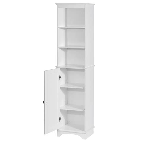 Spirich Home Freestanding Storage Cabinet With Three Tier Shelves Tall