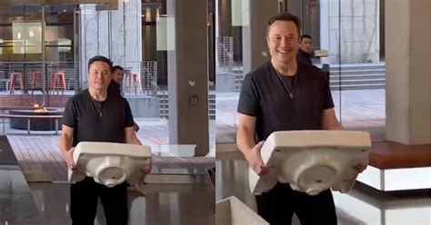 Elon Musk Shows Up At Twitter Carrying A Sink Video Comic Sands