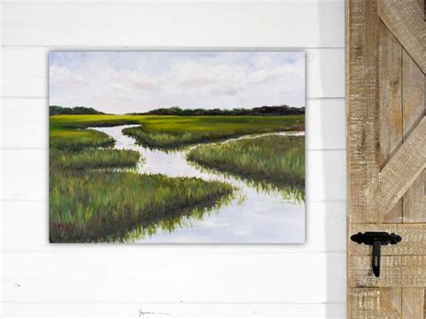 Giclee Print On Canvas Coastal Marsh Lowcountry Landscape Etsy