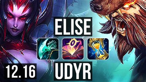 ELISE Vs UDYR JNG Rank 2 Elise 8 1 11 TR Grandmaster 12 16