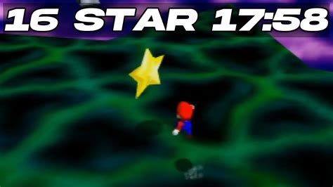 Super Mario 64 16 Star Speedrun In 17 58 Youtube