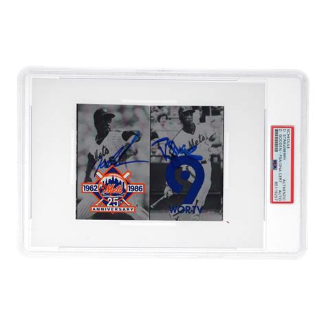 Dwight Gooden Darryl Strawberry Signed Mets Schedule Psa