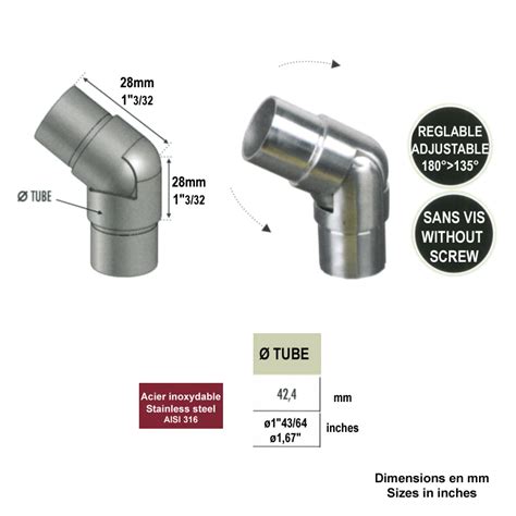 Connecteur Orientable Mm Inox Connecteur Tube Rond