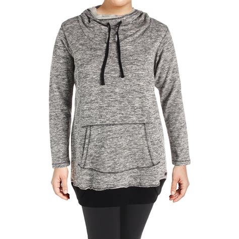 Marc New York By Andrew Marc Womens Marled Cowl Neck Hoodie