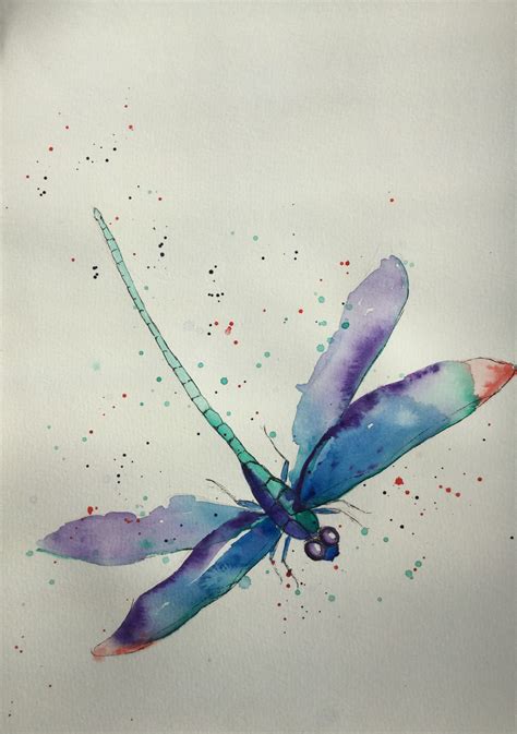 Water Colour Dragon Fly Dragonfly Artwork Dragonfly Painting Watercolor Dragonfly Dragonfly