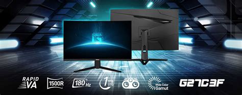 MSI G27C3F 27 inç 180 Hz 1ms Full HD FreeSync Rapid VA Kavisli Gaming