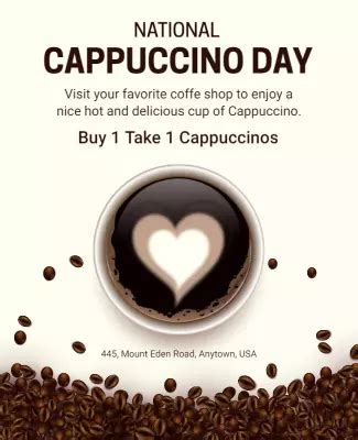 National Cappuccino Day Poster Templates - PhotoADKing