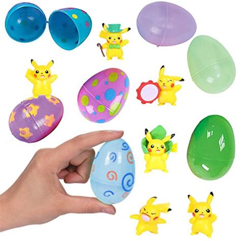 Buy 6 Colorful Easter Eggs With Pikachu Figurines Assorted Poses