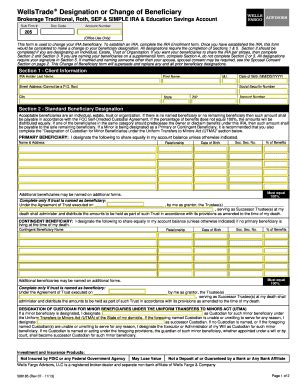 Fillable Online Beneficiary Form Wells Fargo Fax Email Print Pdffiller