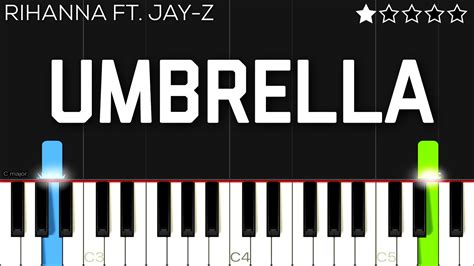 Rihanna Umbrella Ft Jay Z Easy Piano Tutorial Youtube