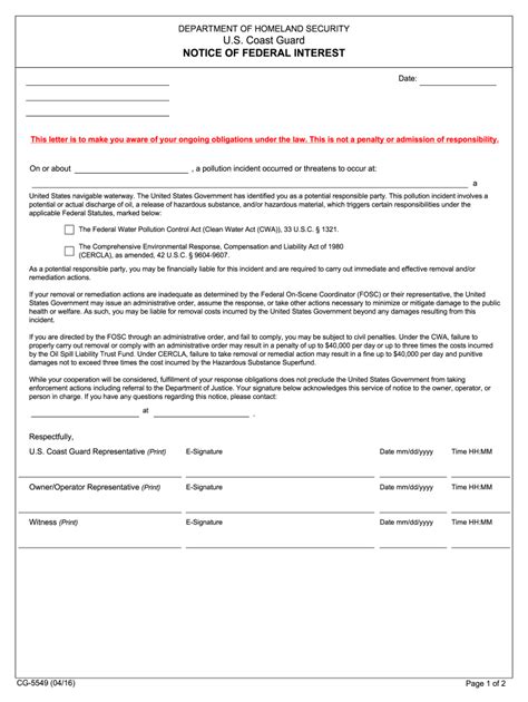 Notice Of Federal Interest Uscg Fill Out Sign Online Dochub