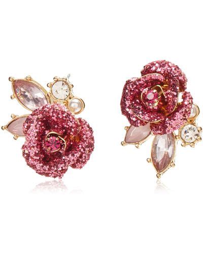 Pink Betsey Johnson Earrings And Ear Cuffs For Women Lyst