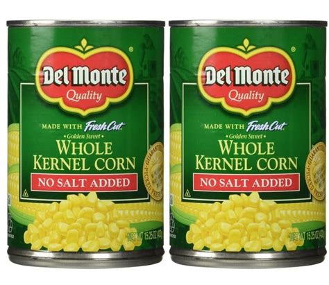 Del Monte Golden Sweet Whole Kernel Corn No Salt Added Pack Of 2