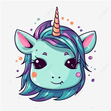 Unicorn Face Vector Sticker Clipart An Illustration Of A Cute Blue