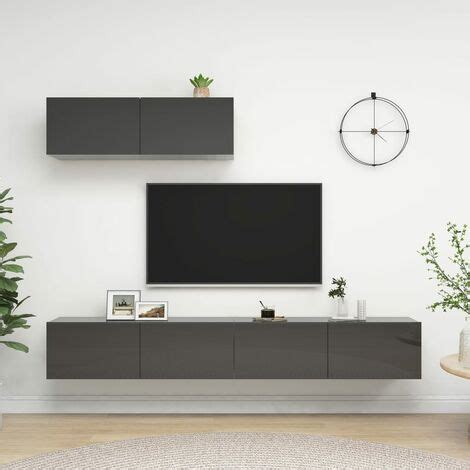 Er Set Tv Schr Nke Tv Lowboards F R Wohnzimmer Tv M Bel Hochglanz Grau