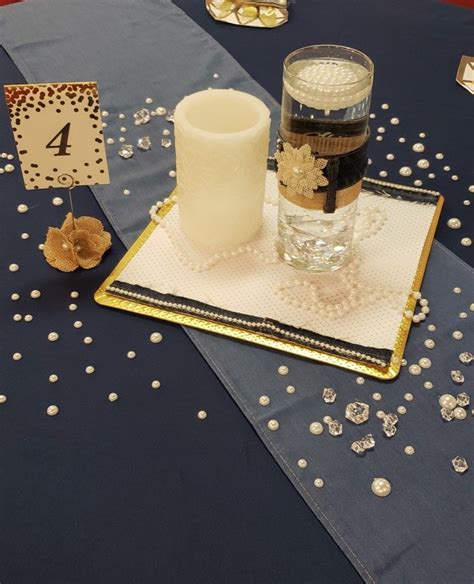 Denim Diamonds And Pearls Bridal Shower Hand Made Centerpieces From