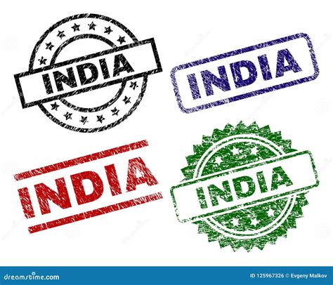 Grunge Textured India Seal Stamps Stock Vector Illustration Of Green