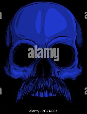 Vector Illustration Of Human Skull With Moustache Stock Vector Image