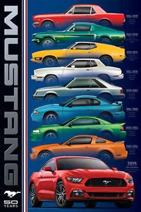 FORD MUSTANG 50th Anniversary 6 GENERATIONS American Muscle Car POSTER | eBay