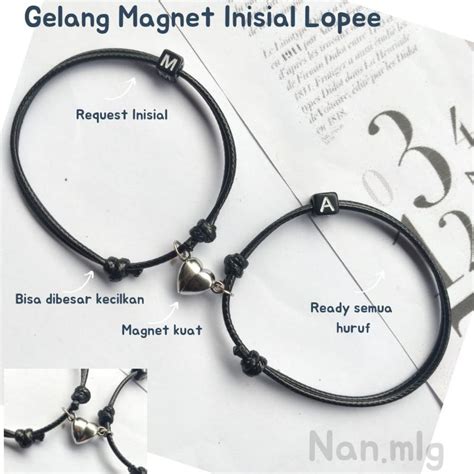 Jual Gelang The Best Gelang Couple Magnet Love Inisial Nama Shopee