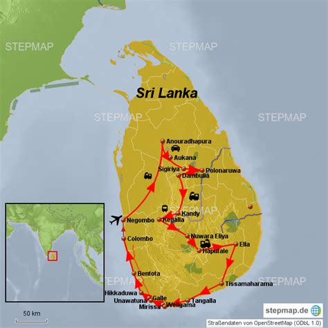 Stepmap Sri Lanka Landkarte F R Asien